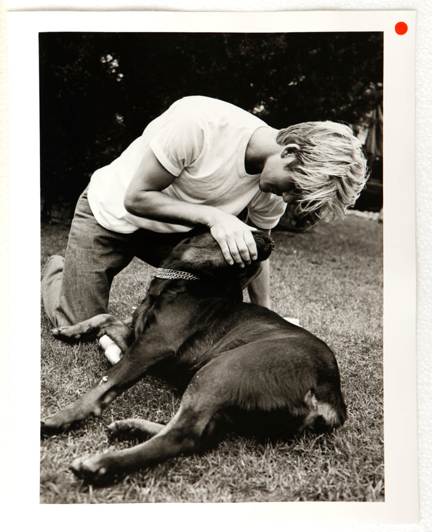 David Beckham with his dog