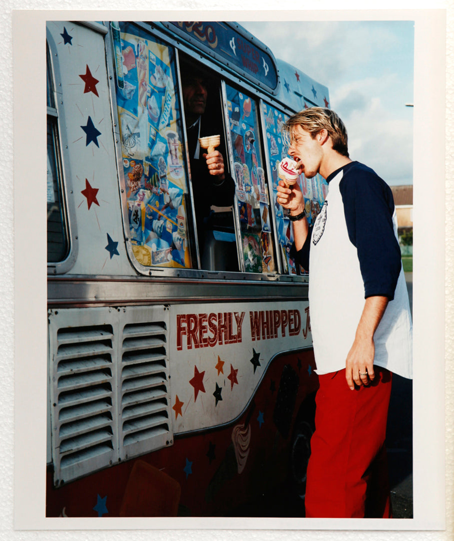 David Beckham with ice cream