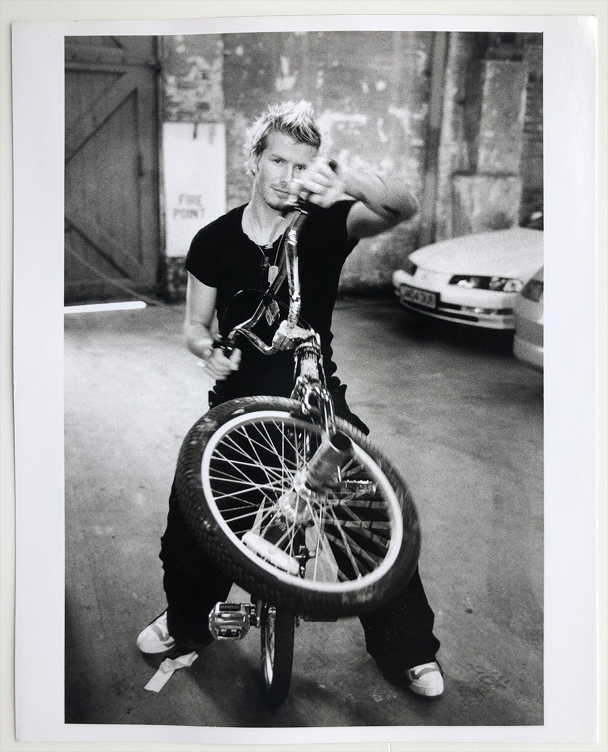 David Beckham on a BMX