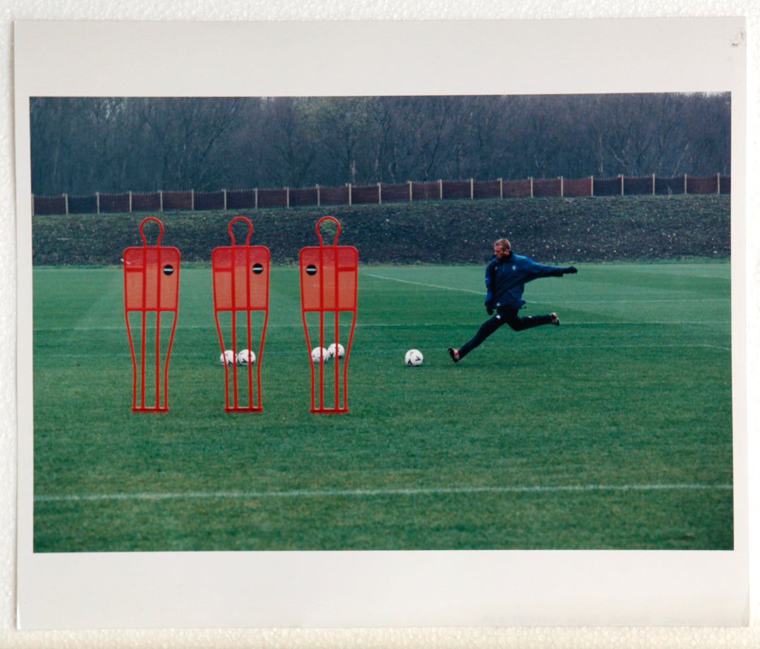 David Beckham training with Manchester United